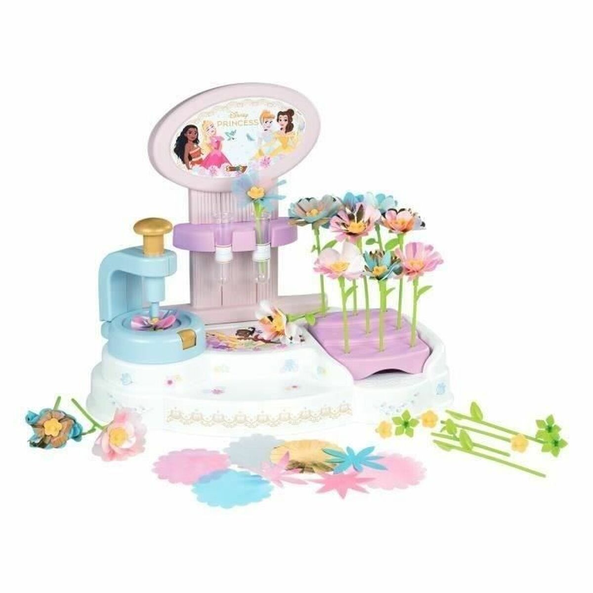 Atelier/Târg de Flori Smoby Disney Princess, Kit de Creație Buchete, 88 Accesorii, 3+ Ani - Jucarii si jocuri, Imitații de jocuri