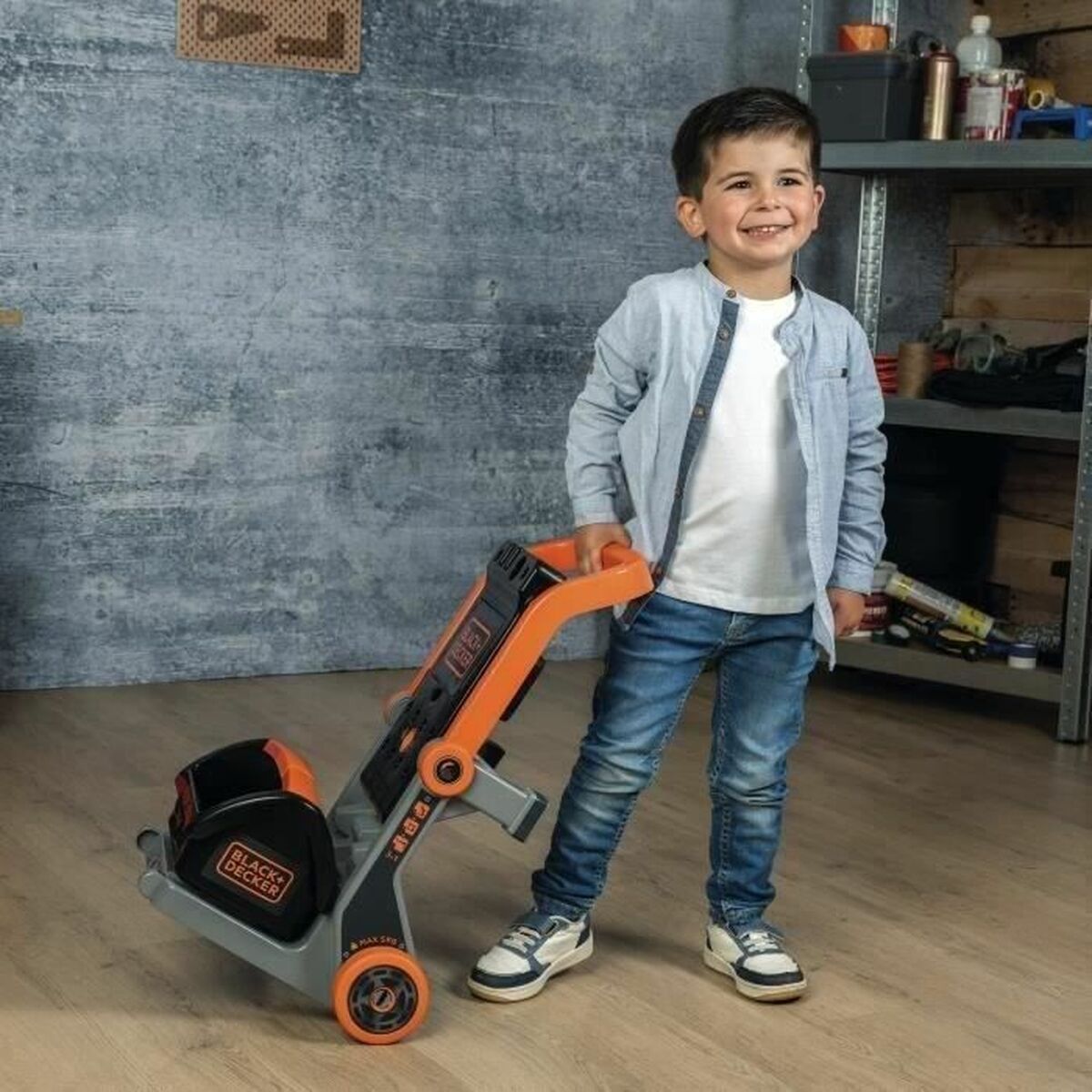 Atelier Mobil Black+Decker Smoby 3-în-1, Cărucior de Scule și Banc de Lucru - Jucarii si jocuri, Imitații de jocuri