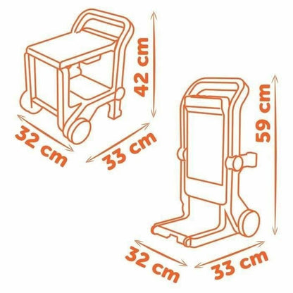 Atelier Mobil Black+Decker Smoby 3-în-1, Cărucior de Scule și Banc de Lucru - Jucarii si jocuri, Imitații de jocuri