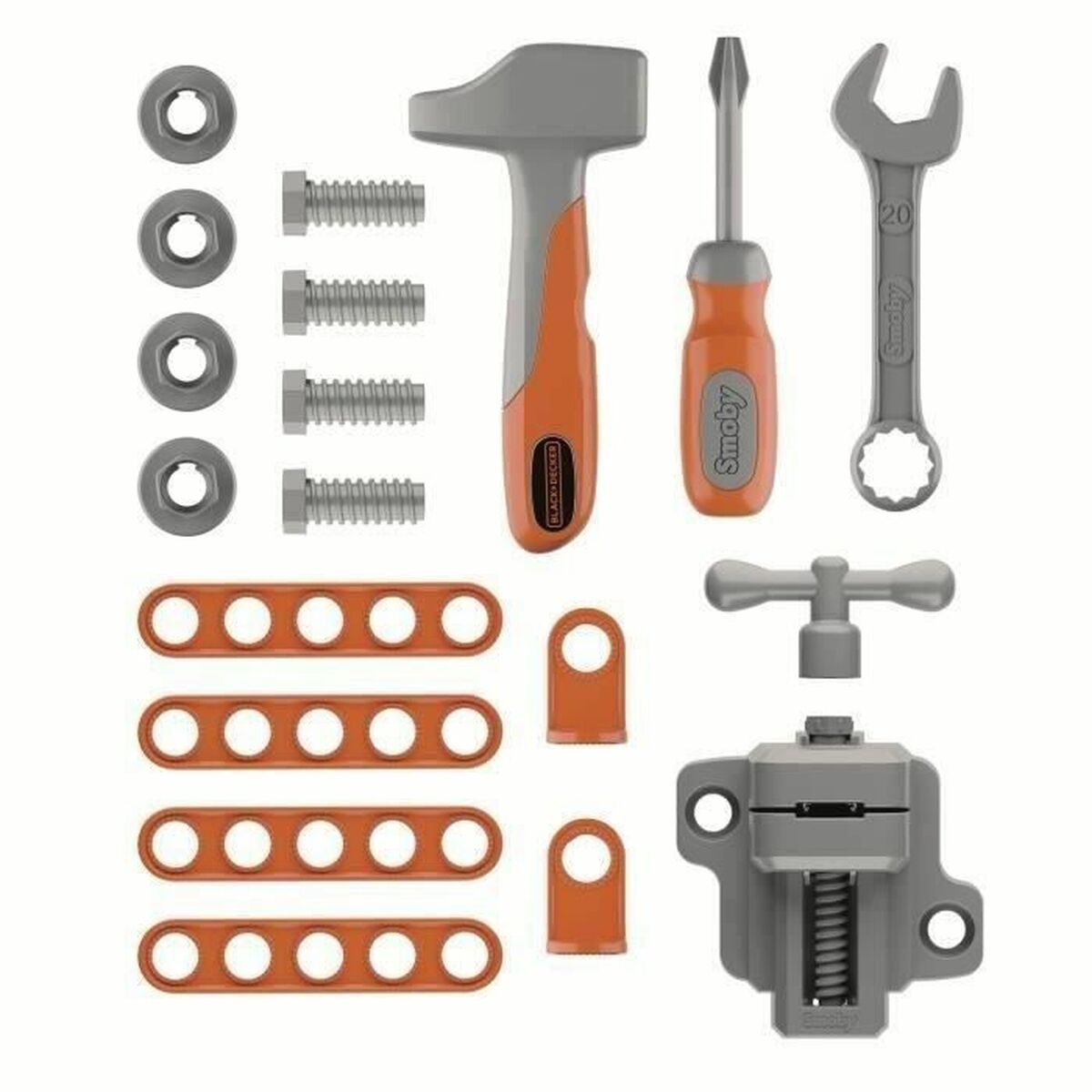 Atelier Mobil Black+Decker Smoby 3-în-1, Cărucior de Scule și Banc de Lucru - Jucarii si jocuri, Imitații de jocuri