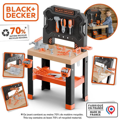 Atelier/Banc de Lucru Smoby Black+Decker, Menghină Funcțională, 36 Accesorii, - Jucarii si jocuri, Imitații de jocuri