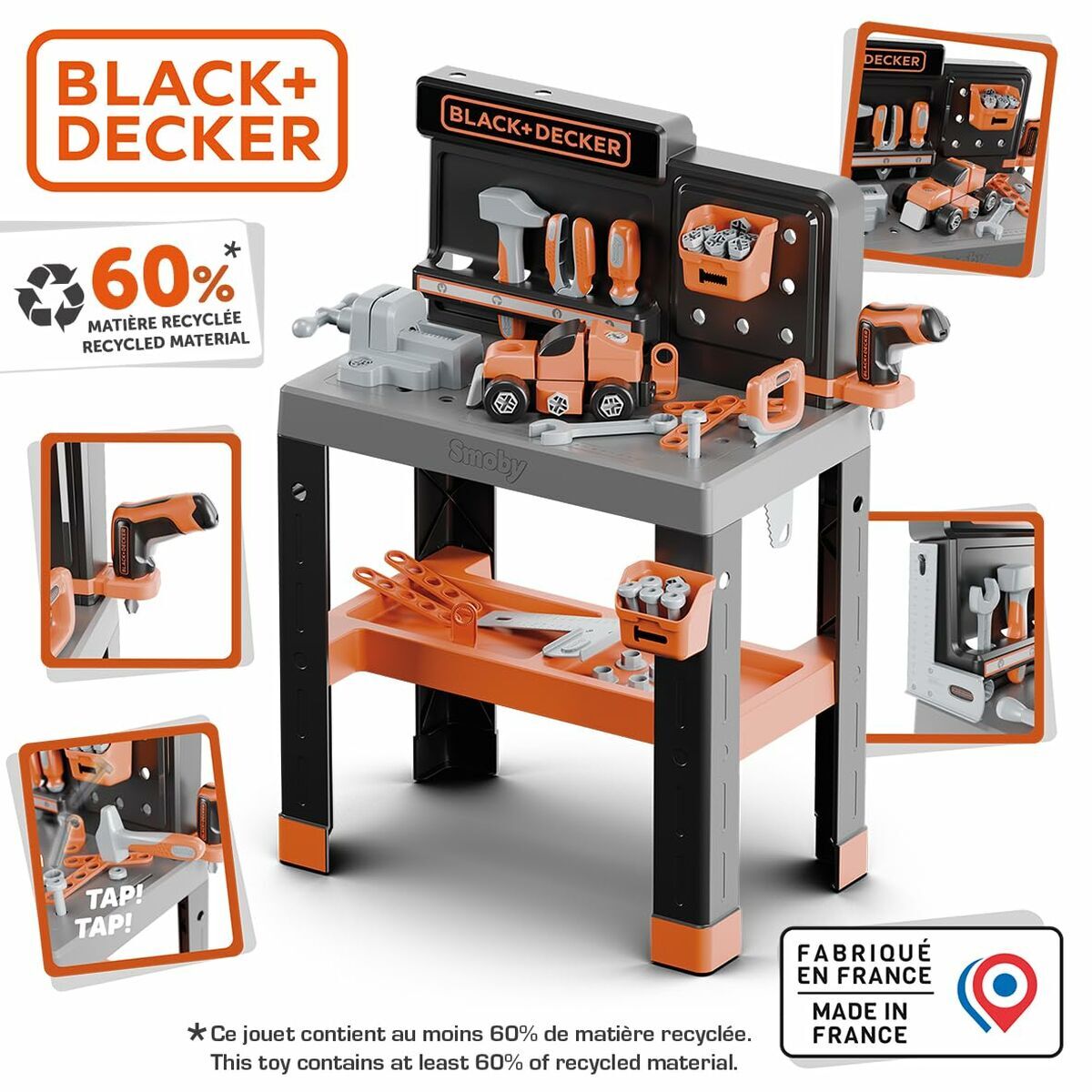 Atelier/Banc de Lucru Smoby Black+Decker cu Bormașină - Jucarii si jocuri, Imitații de jocuri