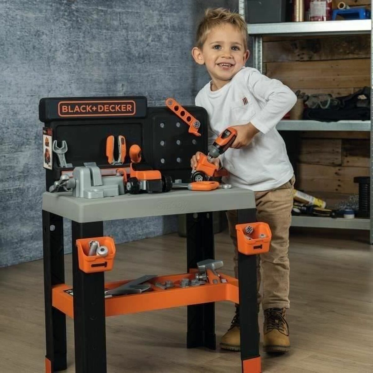 Atelier/Banc de Lucru Smoby Black+Decker cu Bormașină - Jucarii si jocuri, Imitații de jocuri