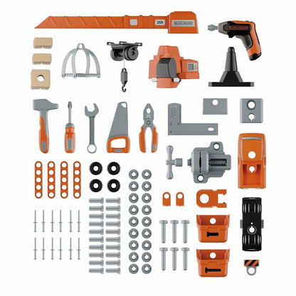 Atelier/Bancă de Lucru Smoby Black+Decker cu Macara, Set de Scule 95 Piese - Jucarii si jocuri, Imitații de jocuri