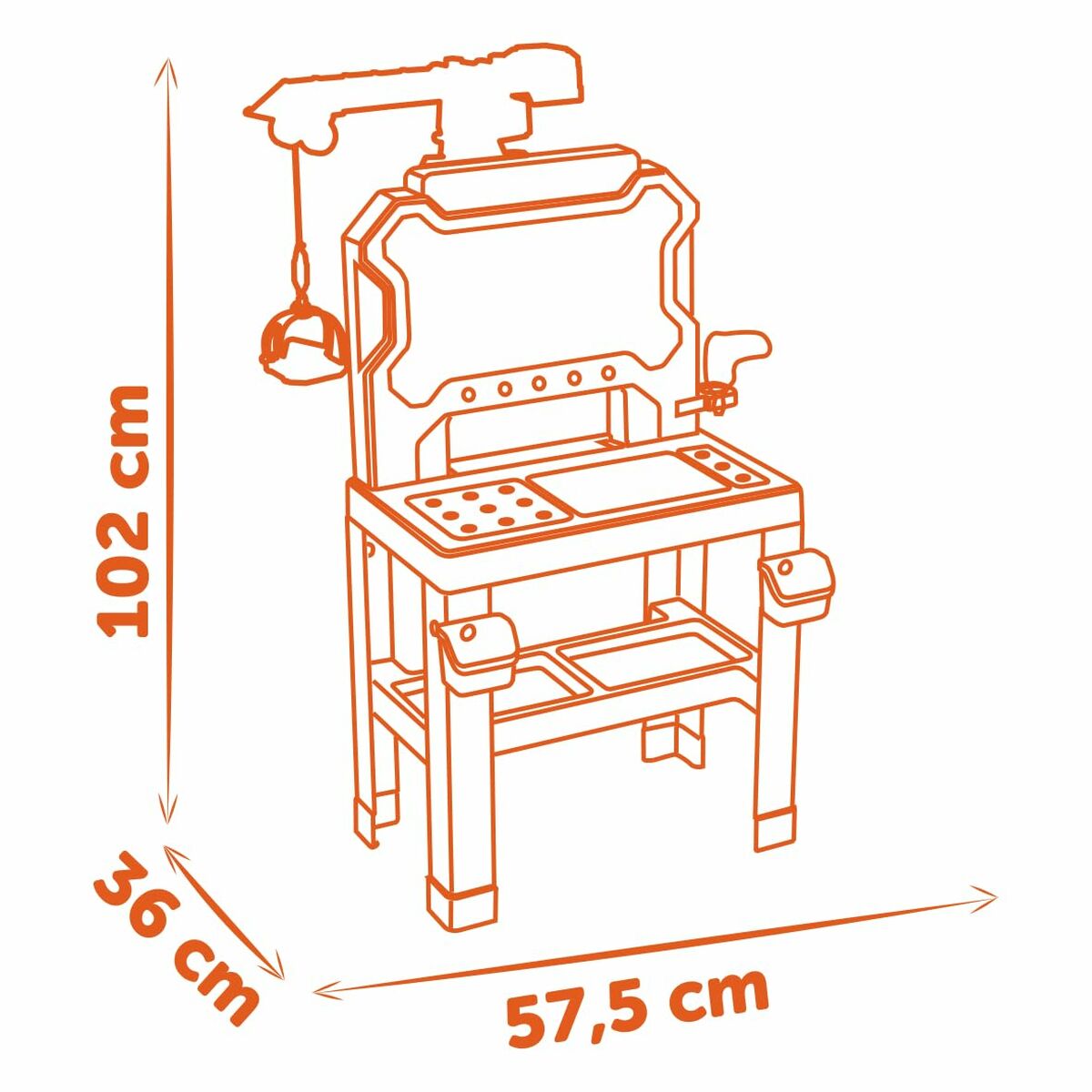 Atelier/Bancă de Lucru Smoby Black+Decker cu Macara, Set de Scule 95 Piese - Jucarii si jocuri, Imitații de jocuri