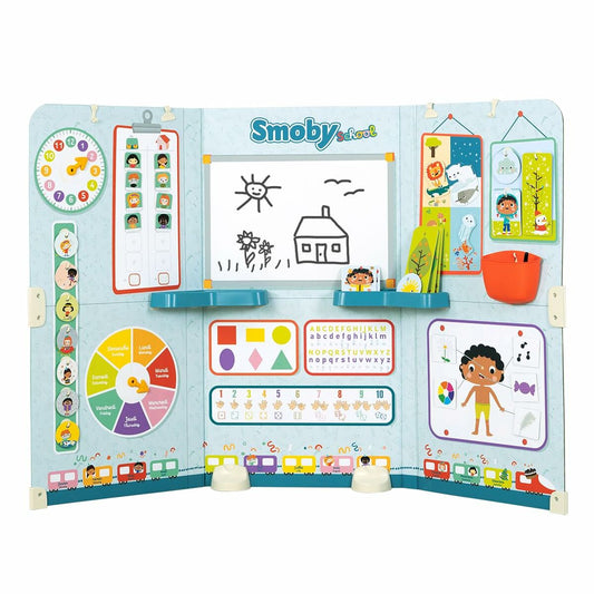 Centru de Activități Smoby School 3-în-1 (Tablă Școlară), Cu 38 Accesorii, Pliabil, 3+ Ani - Jucarii si jocuri, Imitații de jocuri