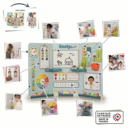 Centru de Activități Smoby School 3-în-1 (Tablă Școlară), Cu 38 Accesorii, Pliabil, 3+ Ani - Jucarii si jocuri, Imitații de jocuri