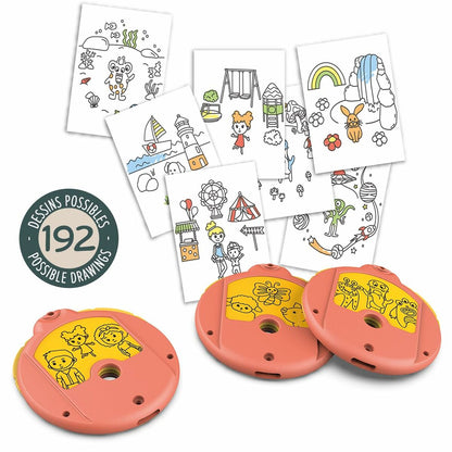 Proiector de Desen Smoby, 192 Modele (3 Cartușe), Lampă Ajustabilă, Ideal pentru Copii 4+ Ani - Jucarii si jocuri, Imitații de jocuri
