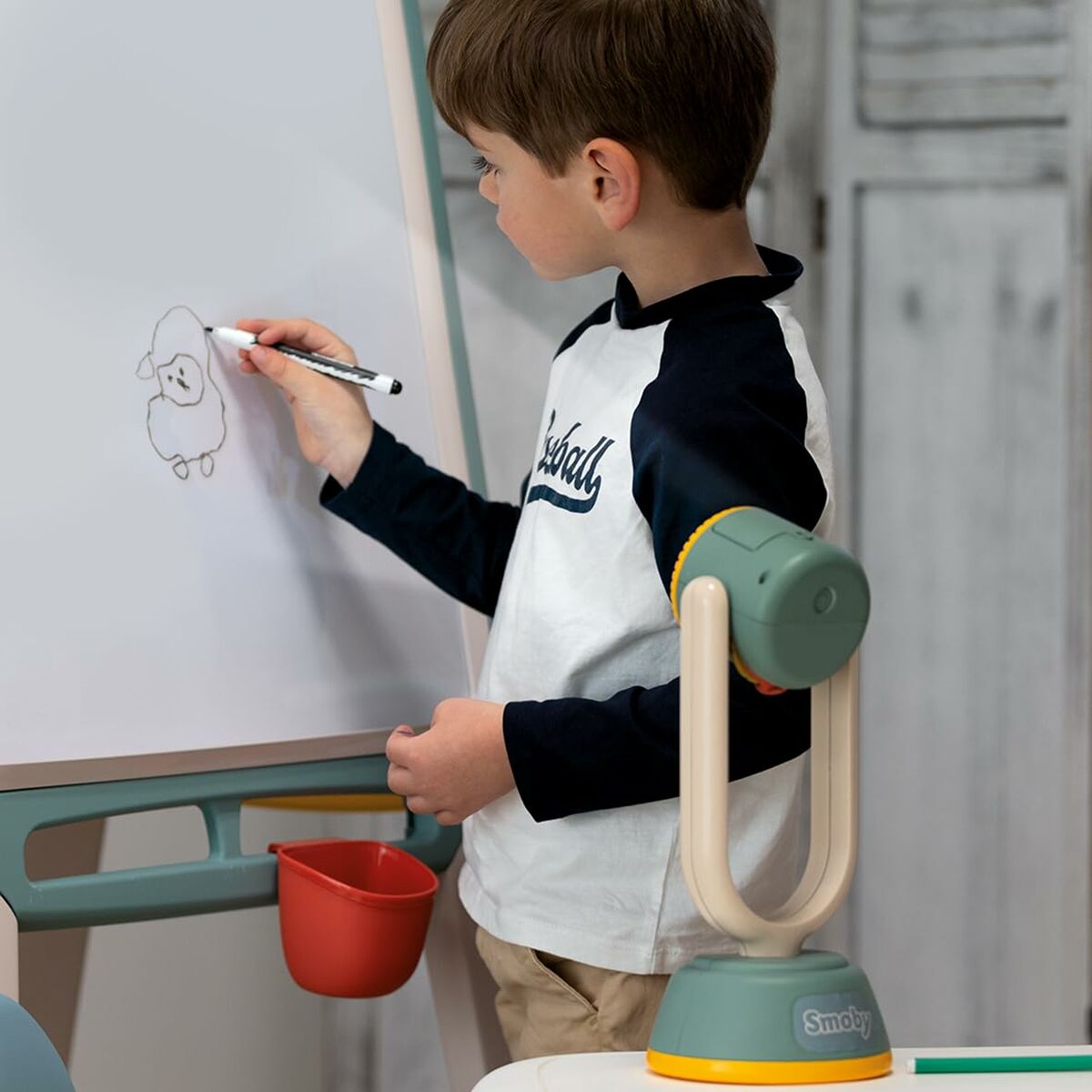 Proiector de Desen Smoby, 192 Modele (3 Cartușe), Lampă Ajustabilă, Ideal pentru Copii 4+ Ani - Jucarii si jocuri, Imitații de jocuri