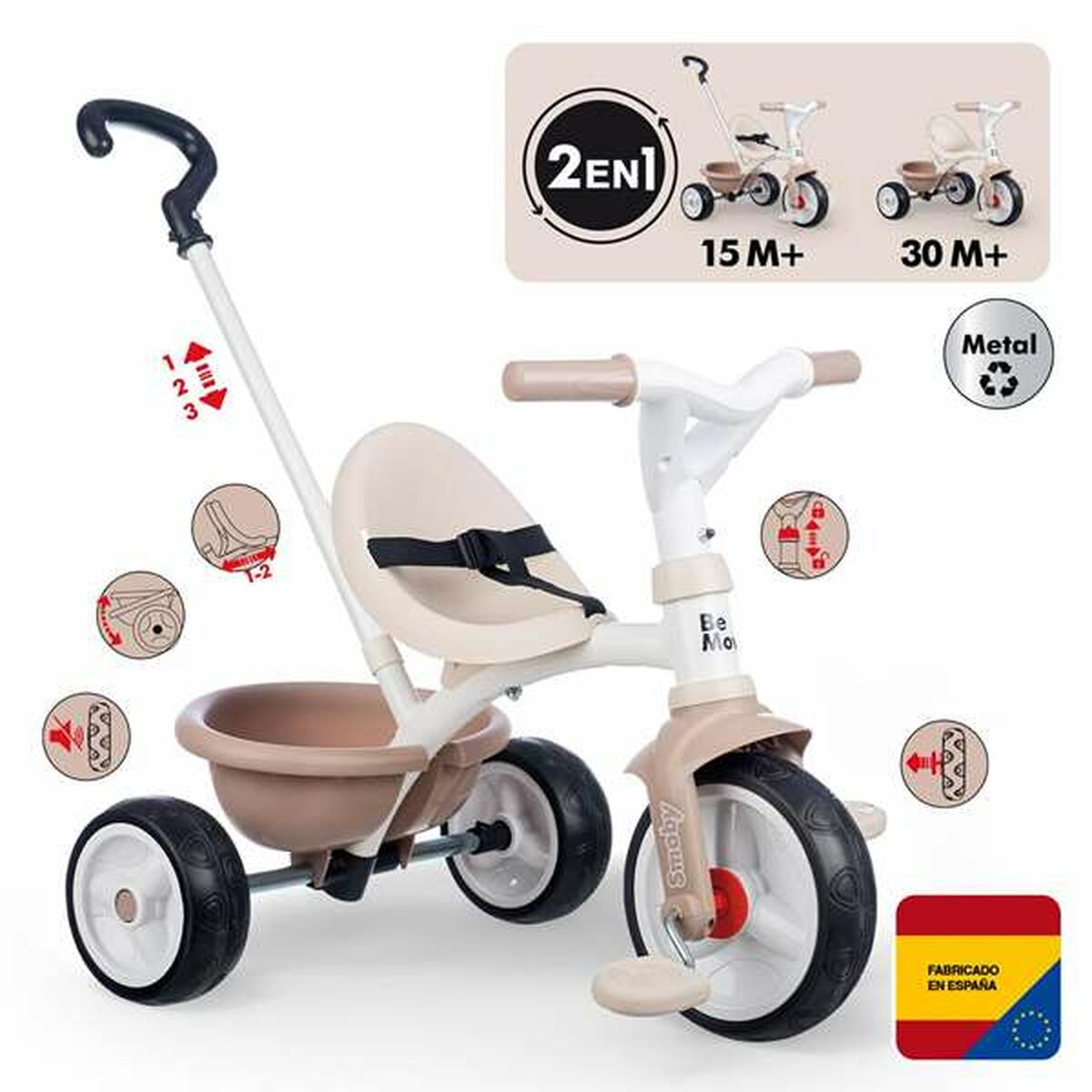 Triciclu Smoby Be move Bej - Jucarii si jocuri, În aer liber și sport