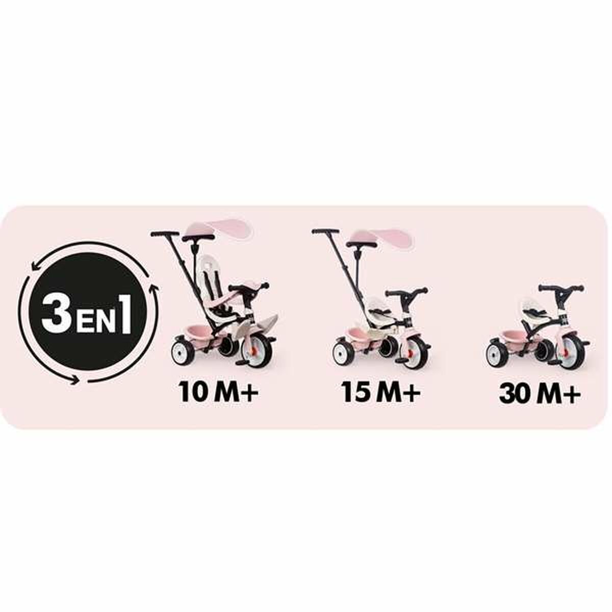 Triciclu Smoby Paseo para bebés Roz - Jucarii si jocuri, În aer liber și sport