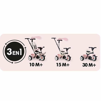 Triciclu Smoby Paseo para bebés Roz - Jucarii si jocuri, În aer liber și sport