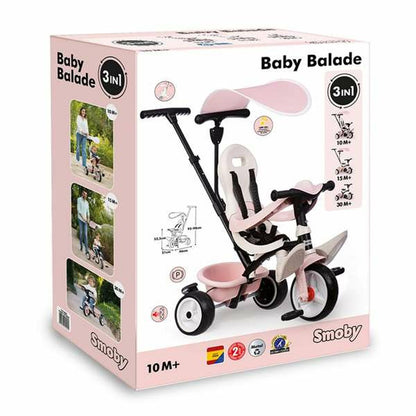 Triciclu Smoby Paseo para bebés Roz - Jucarii si jocuri, În aer liber și sport
