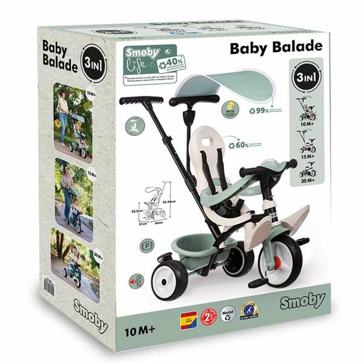 Triciclu Smoby S.Life Balade Multicolor - Jucarii si jocuri, În aer liber și sport