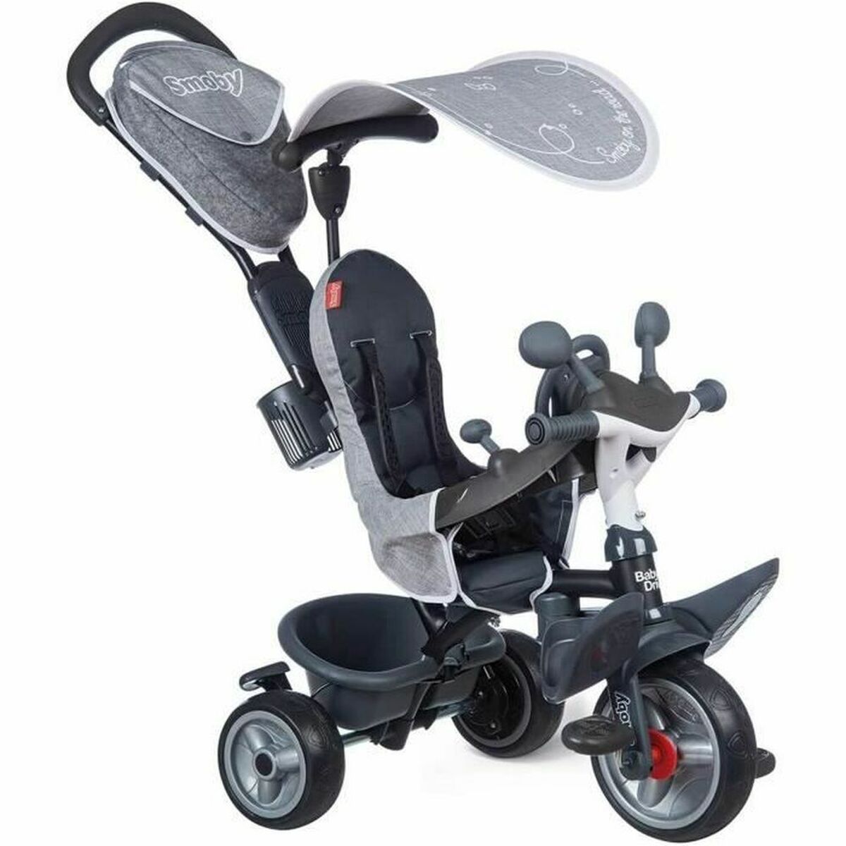 Triciclu Smoby Baby Driver Plus Gri - Jucarii si jocuri, În aer liber și sport