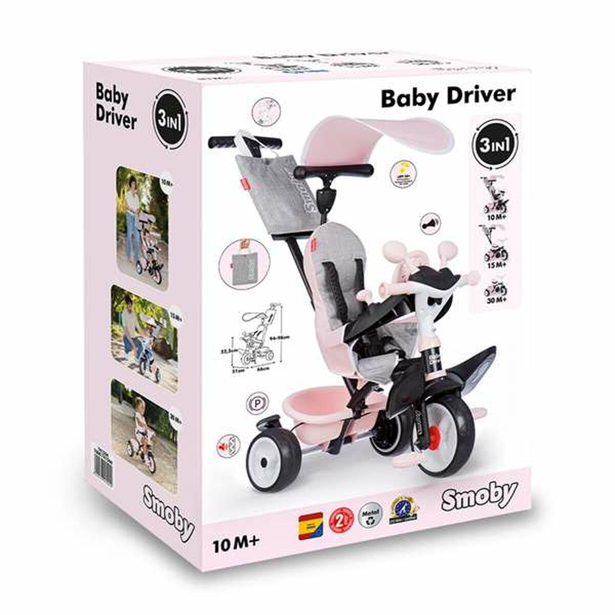 Triciclu Smoby Baby Driver Confort Metalizat - Jucarii si jocuri, În aer liber și sport