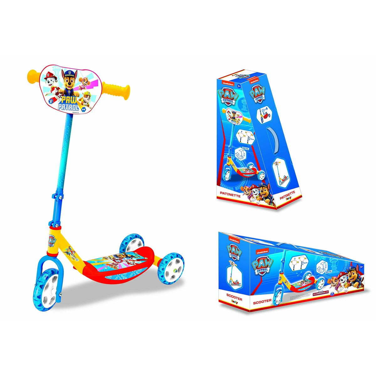 Trotinetă Smoby Paw Patrol 3w Scooter Multicolor - Sport și în aer liber, Mobilitate urbană