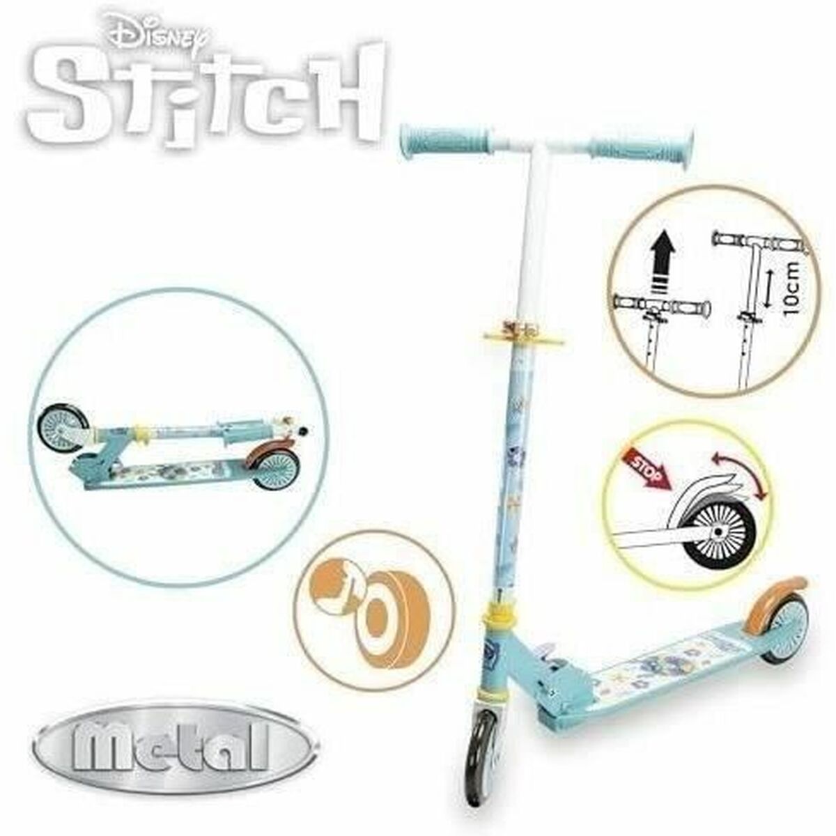 Trotinetă Smoby Stitch 2R Albastru Metal Plastic - Sport și în aer liber, Mobilitate urbană