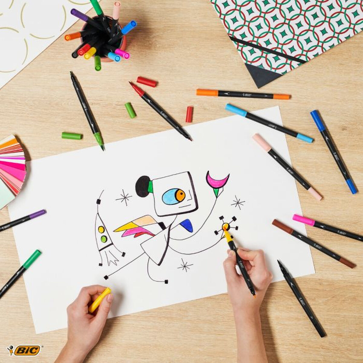Set de Carioci Bic Intensity Dual Tip Multicolor 6 Piese - Birou și papetărie, Pixuri, creioane și articole de scris