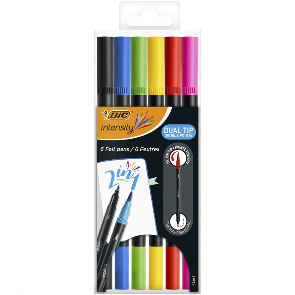 Set de Carioci Bic Intensity Dual Tip Multicolor 6 Piese - Birou și papetărie, Pixuri, creioane și articole de scris