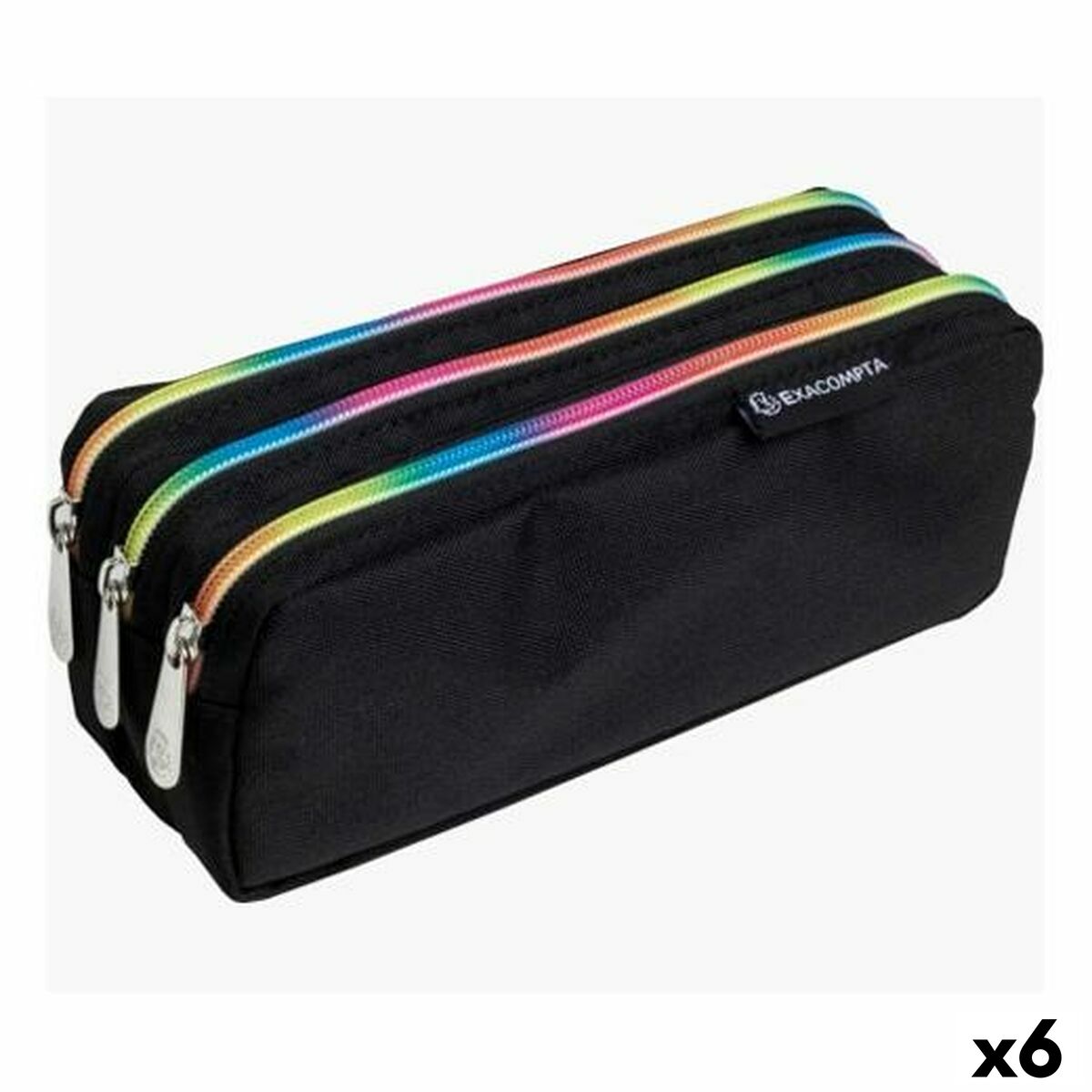Penar Școlar Exacompta Rainbow Negru 22,5 x 8 x 10 cm (6 Unități) - Birou și papetărie, Material școlar și educațional