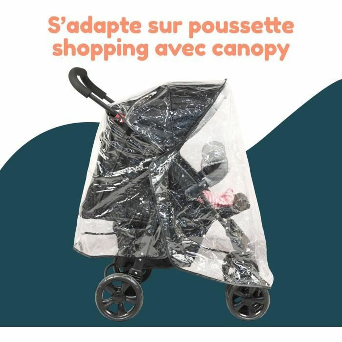 Husă de Ploaie Bambisol Transparent PVC - Bebelus, Cărucioare, scaune și accesorii
