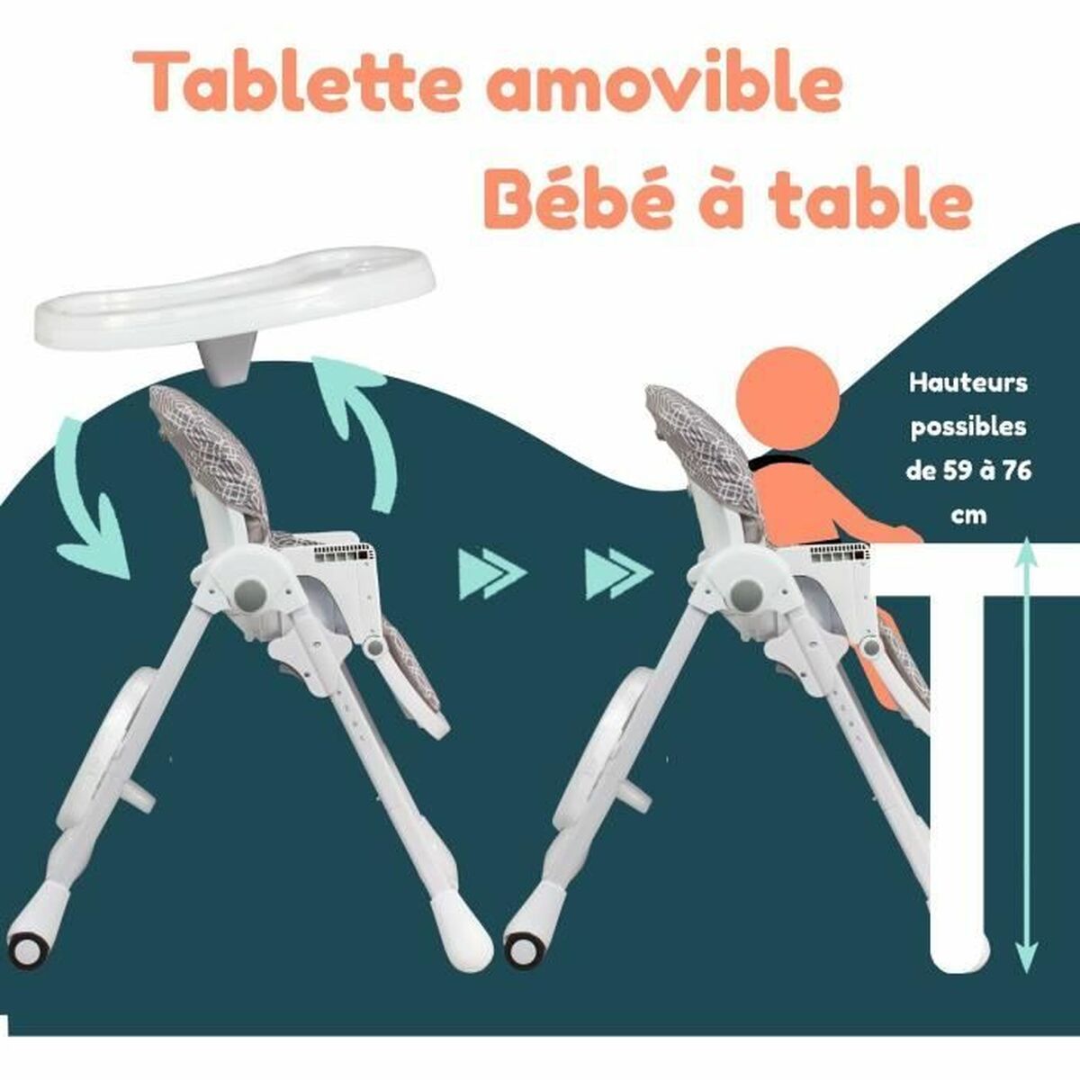 Scaun înalt Bambisol Bej - Bebelus, Alăptarea și hrănirea