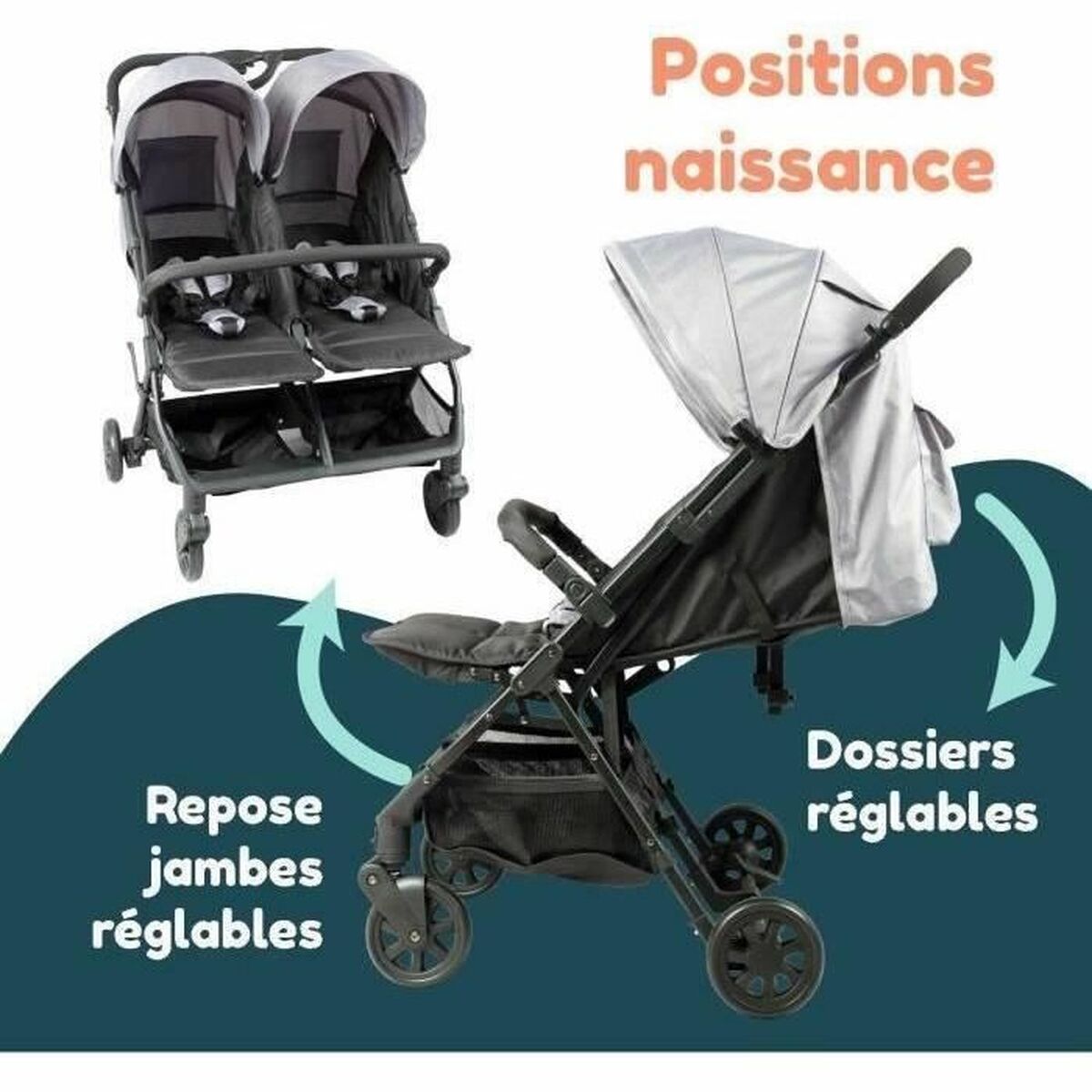 Cărucior de plimbat bebe Bambisol Gri - Bebelus, Cărucioare, scaune și accesorii