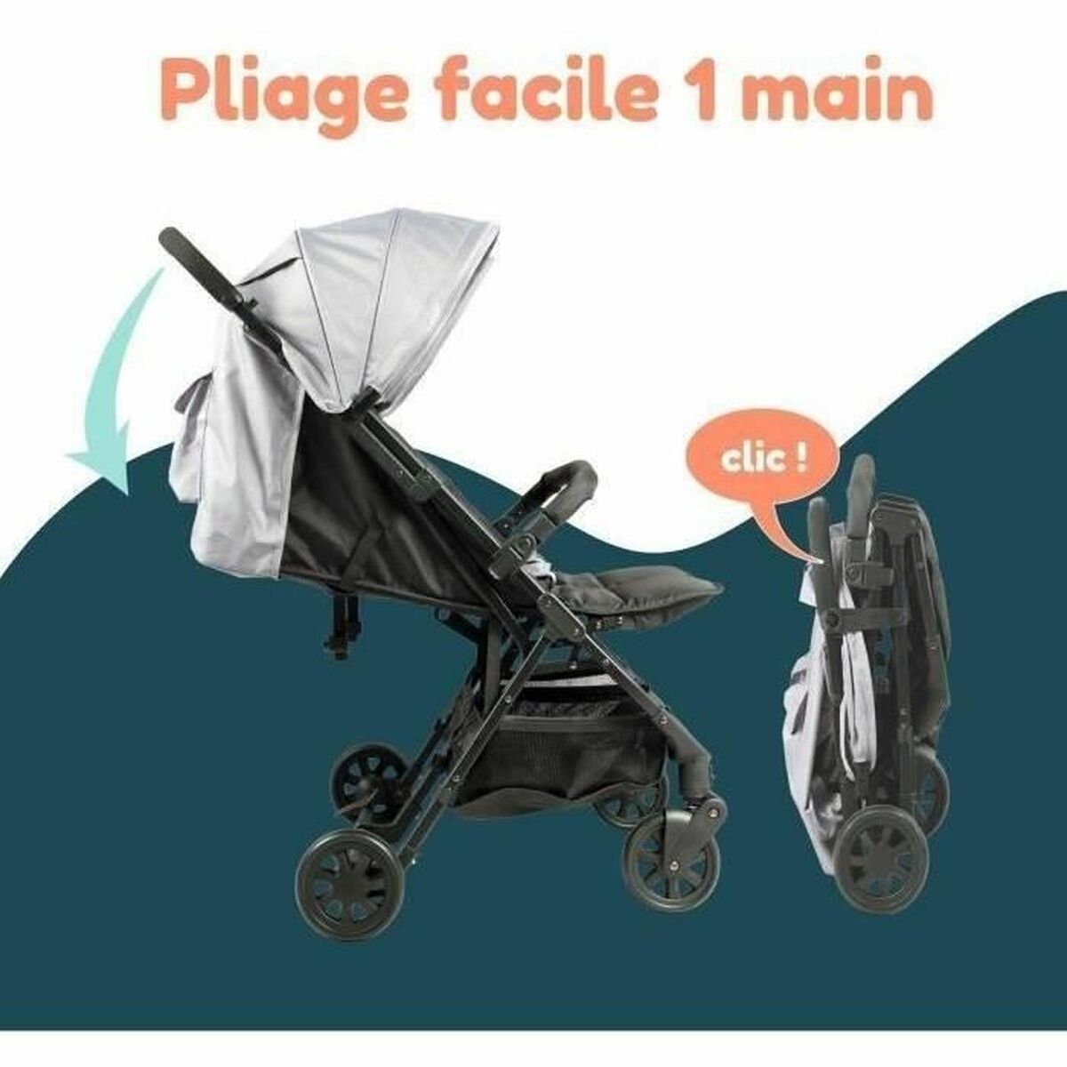 Cărucior de plimbat bebe Bambisol Gri - Bebelus, Cărucioare, scaune și accesorii