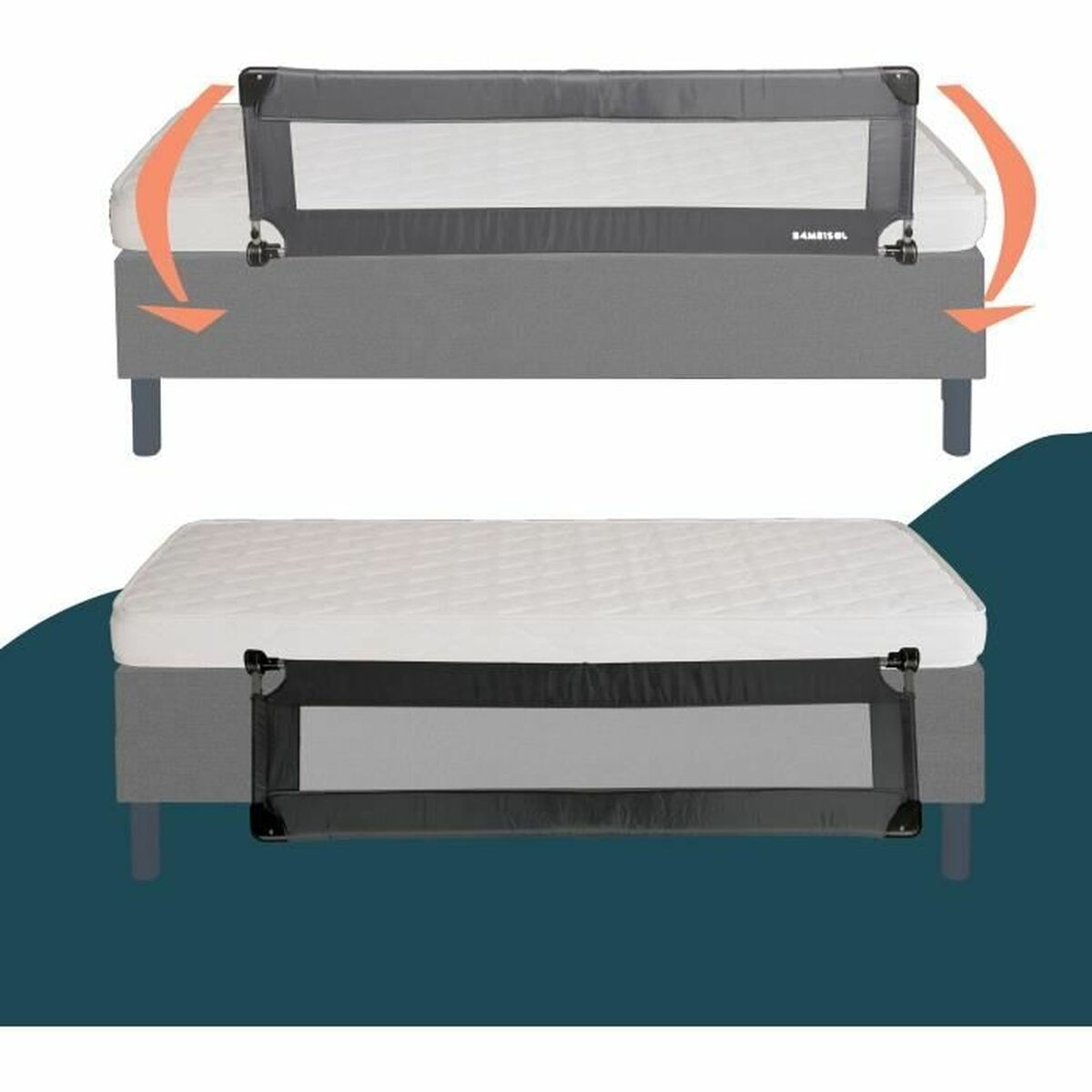 Bară de siguranță pentru pat Looping BL5003G 44 x 150 cm Gri - Bebelus, Dormitor
