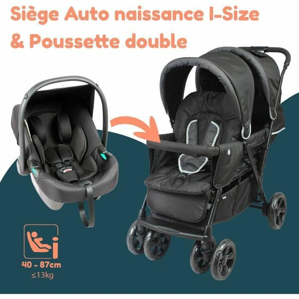 Cărucior de plimbat bebe Bambisol Negru - Bebelus, Cărucioare, scaune și accesorii