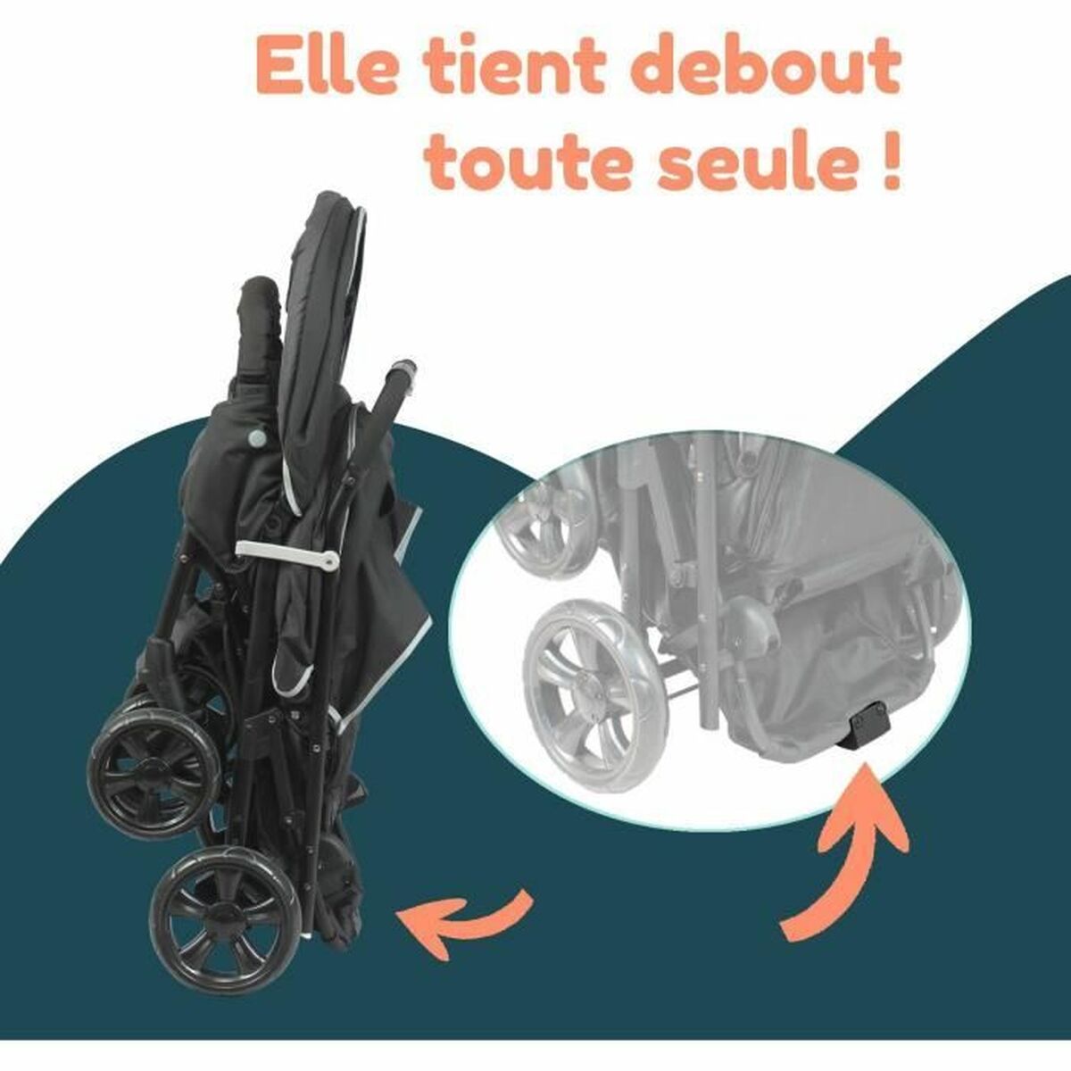 Cărucior de plimbat bebe Bambisol Negru - Bebelus, Cărucioare, scaune și accesorii