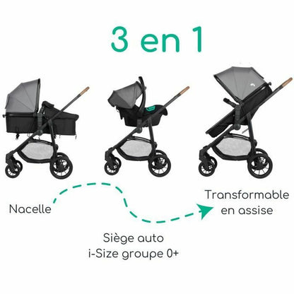 Cărucior de plimbat bebe Haze 3 in 1 i-Size Gri - Bebelus, Cărucioare, scaune și accesorii