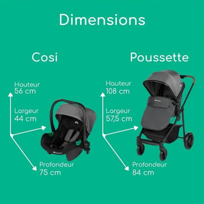 Cărucior de plimbat bebe Haze 3 in 1 i-Size Gri - Bebelus, Cărucioare, scaune și accesorii