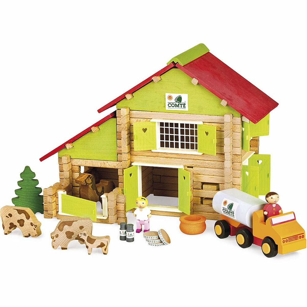 Playset Jeujura My Wooden Farm 180 Piese - Jucarii si jocuri, Păpuși și figurine