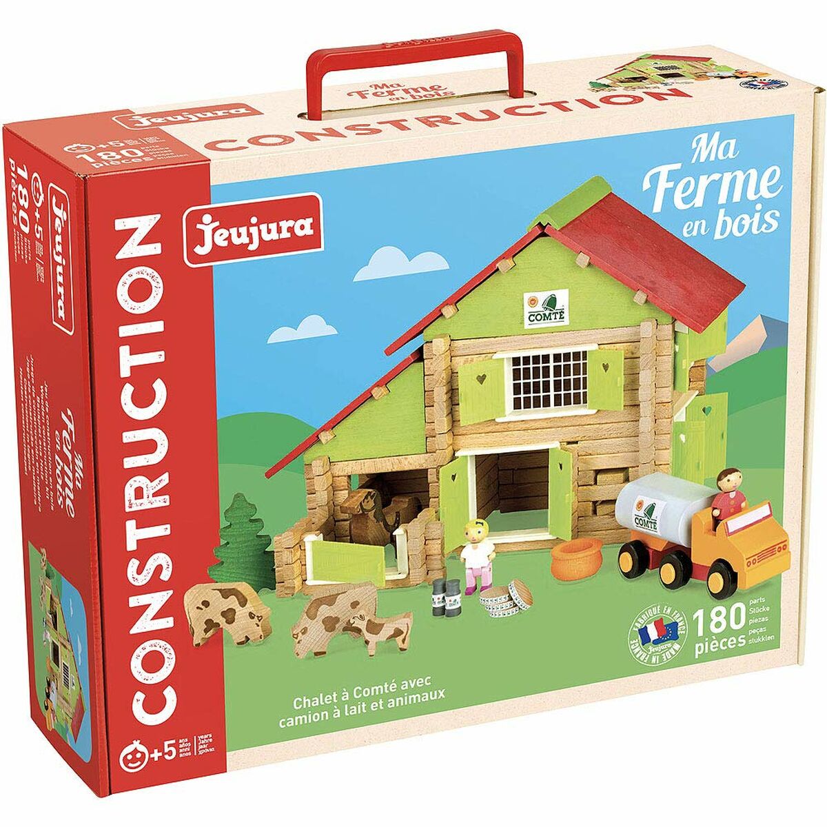 Playset Jeujura My Wooden Farm 180 Piese - Jucarii si jocuri, Păpuși și figurine