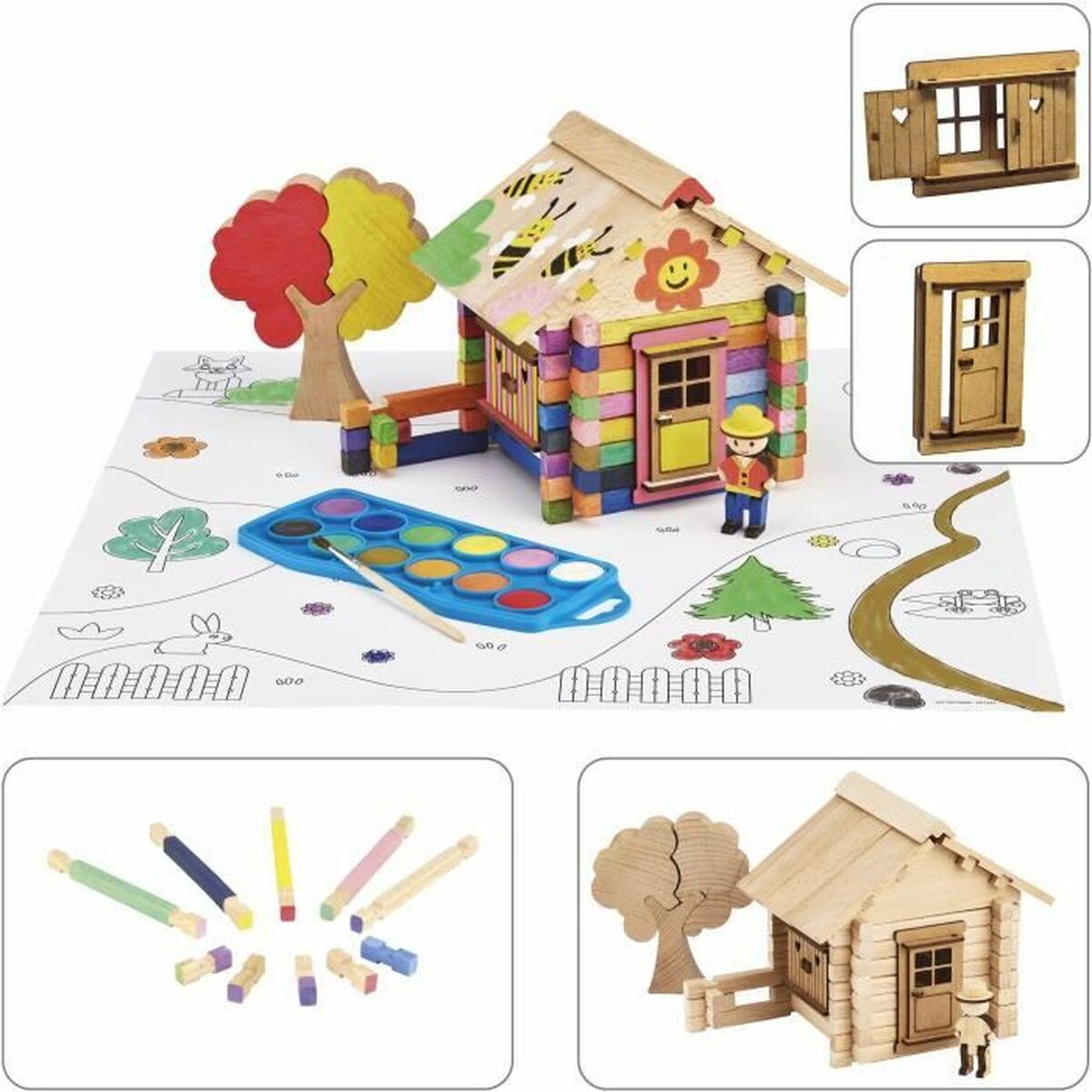 Set de Construcție Jeujura Chalet to Paint - Jucarii si jocuri