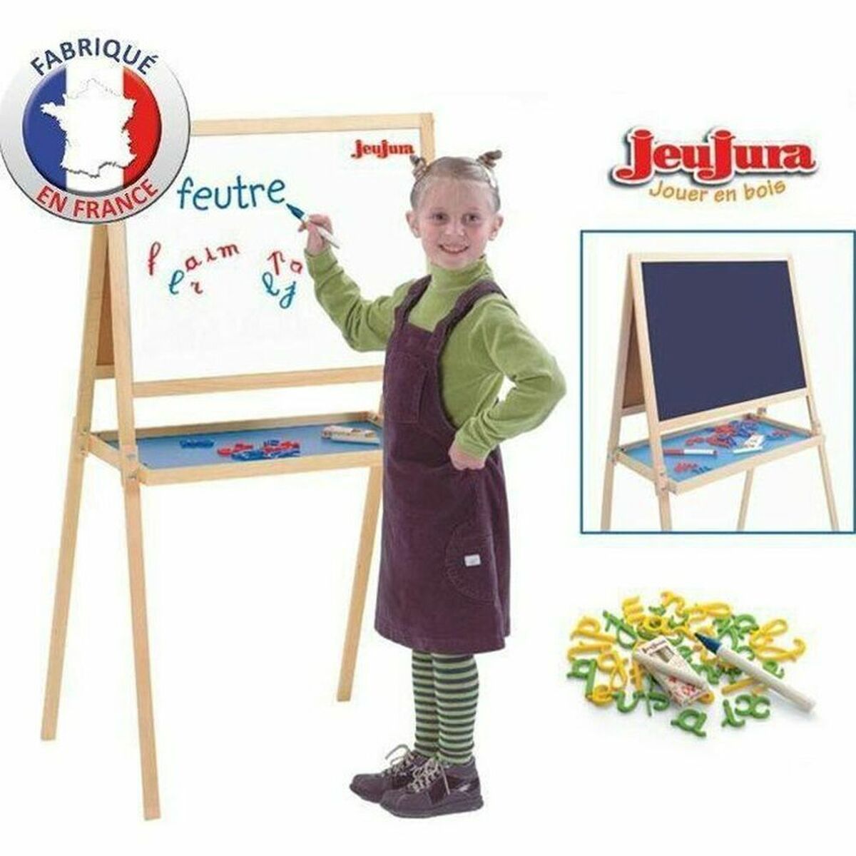 Tablă cu Două Fețe Jeujura Wooden Painting Magnetic - Jucarii si jocuri, Activități creative