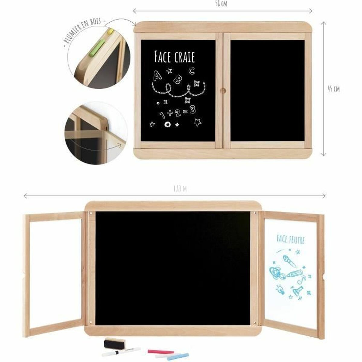 Tablă cu Două Fețe Jeujura - Jucarii si jocuri, Activități creative