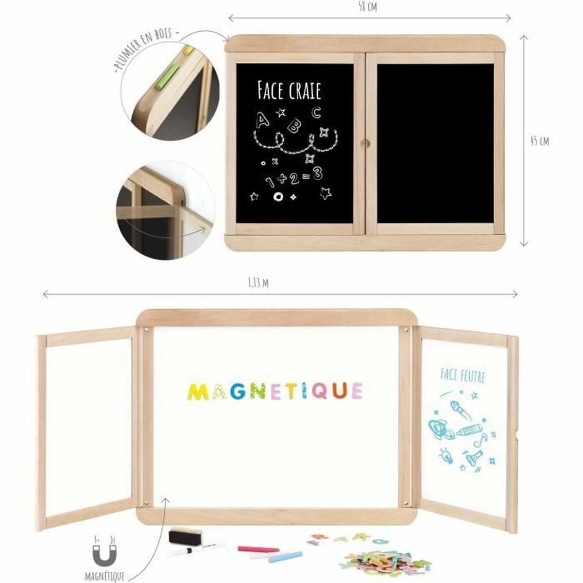 Tablă cu Două Fețe Jeujura - Jucarii si jocuri, Activități creative