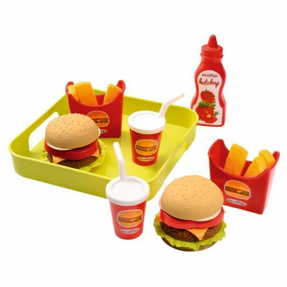 Set de Alimente de Jucărie Ecoiffier Hamburger Tray - Jucarii si jocuri, Imitații de jocuri