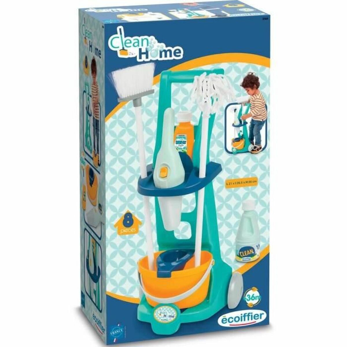 Kit de curățare et de depozitare Ecoiffier Clean Home Jucării 8 Piese - Jucarii si jocuri, Imitații de jocuri