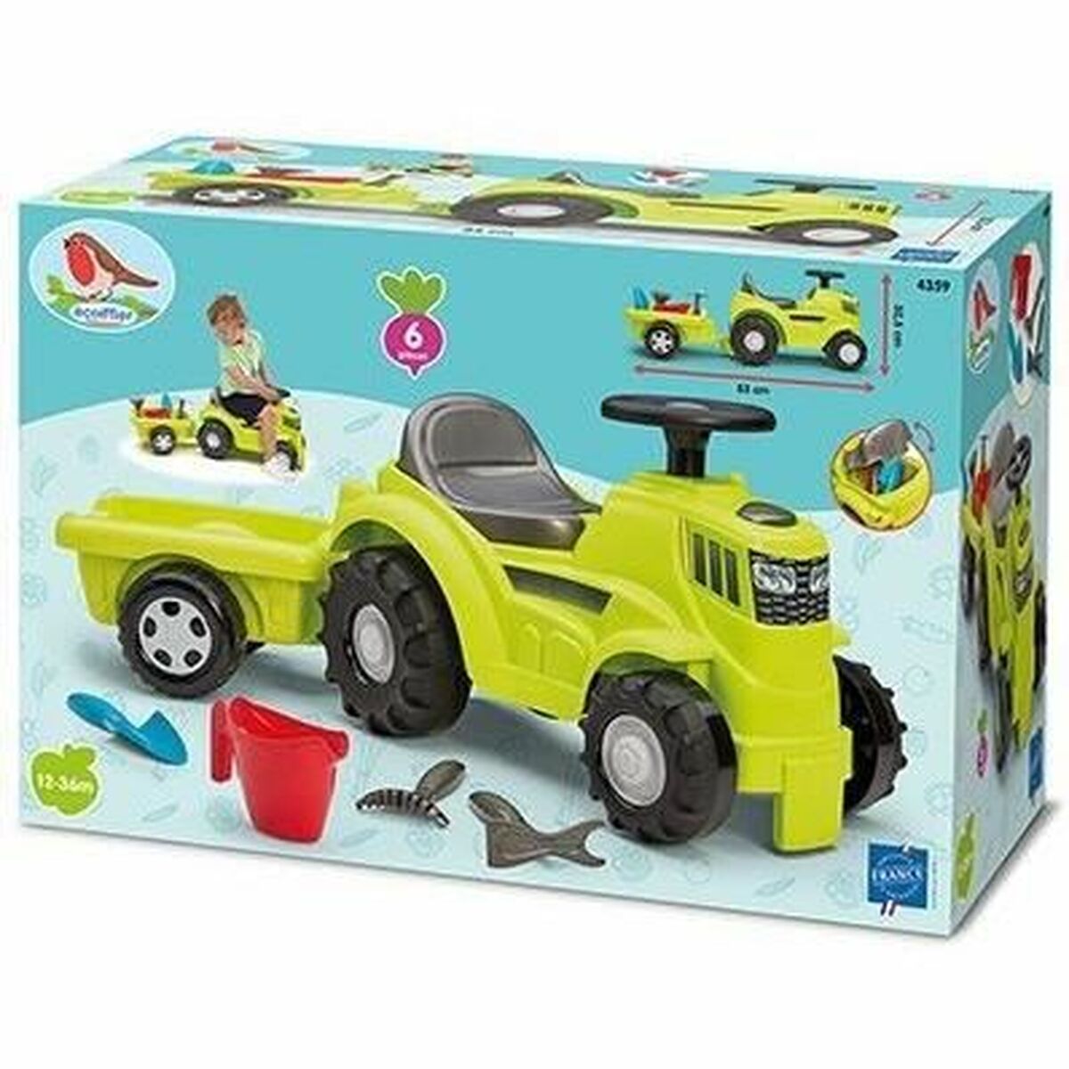 Mașină-Premergător Ecoiffier Remorcă Tractor - Jucarii si jocuri, În aer liber și sport