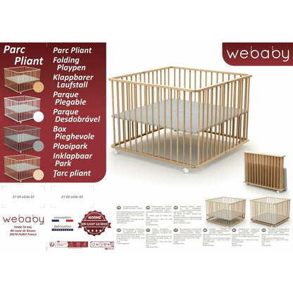 Loc de joacă WEBABY 100 x 100 cm Bej - Bebelus, Dormitor