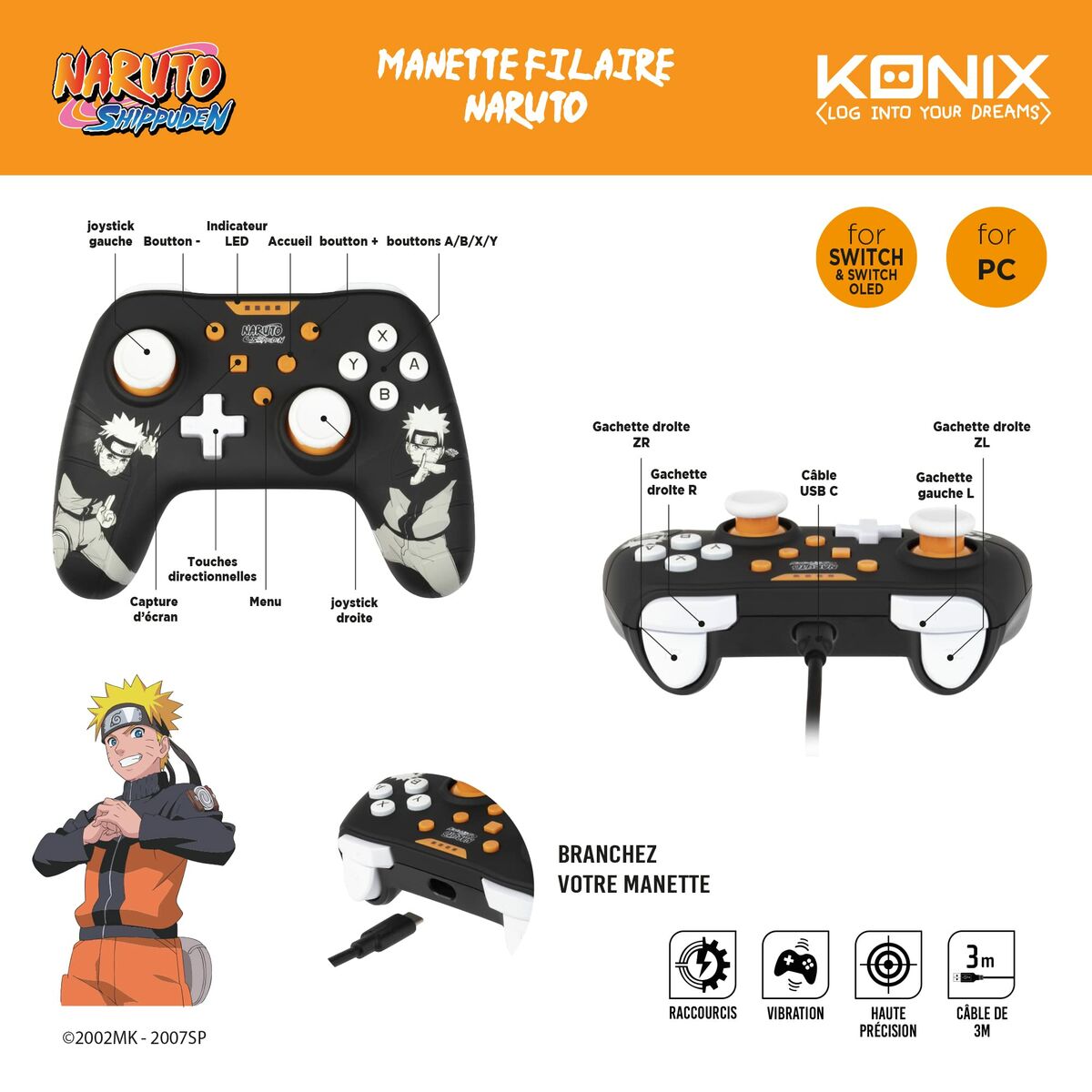 Telecomandă Xbox One KONIX NARUTO - Electronică, Joc video