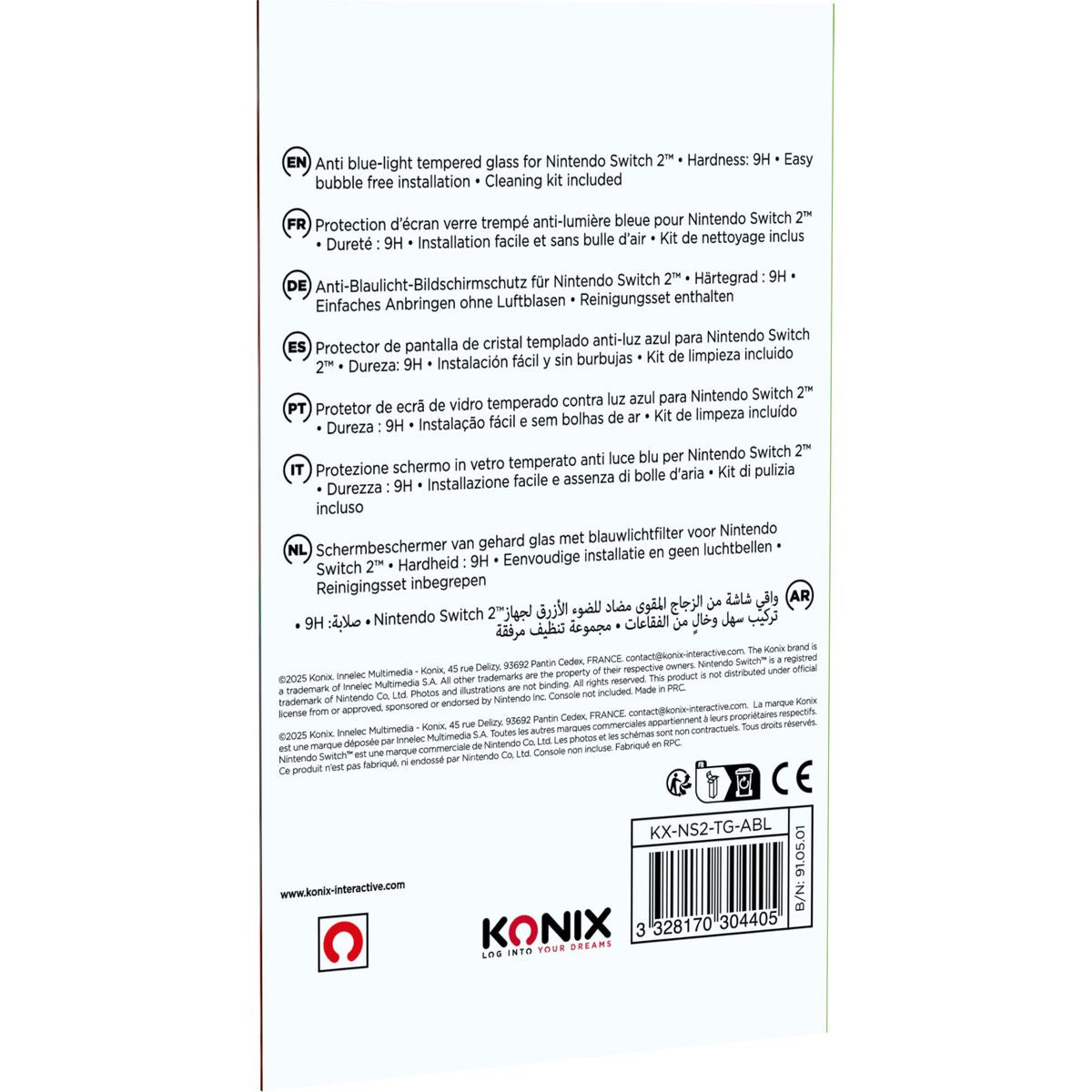 Folie de Ecran pentru Nintendo Switch 2 KONIX - Electronică, Joc video