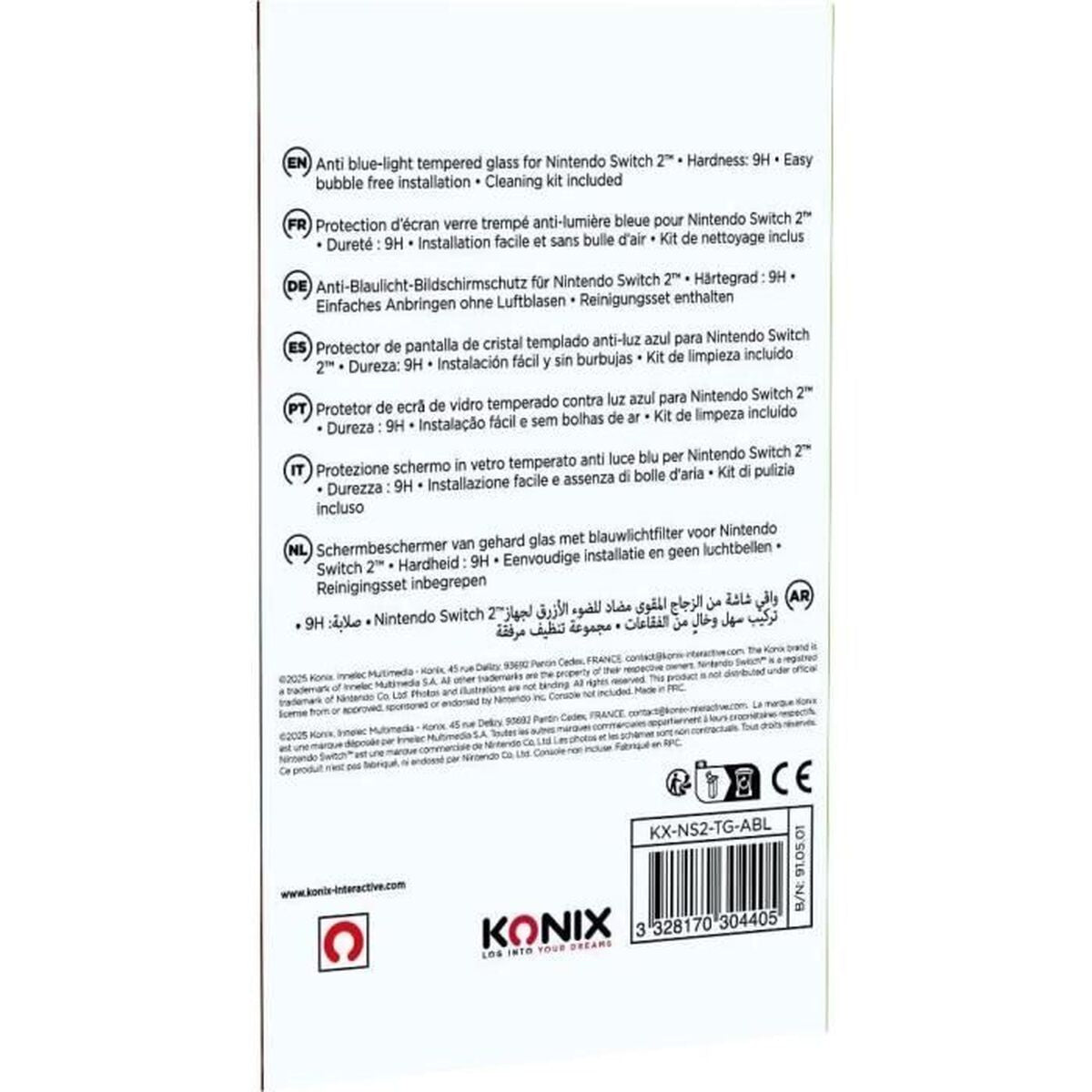 Folie de Ecran pentru Nintendo Switch 2 KONIX - Electronică, Joc video