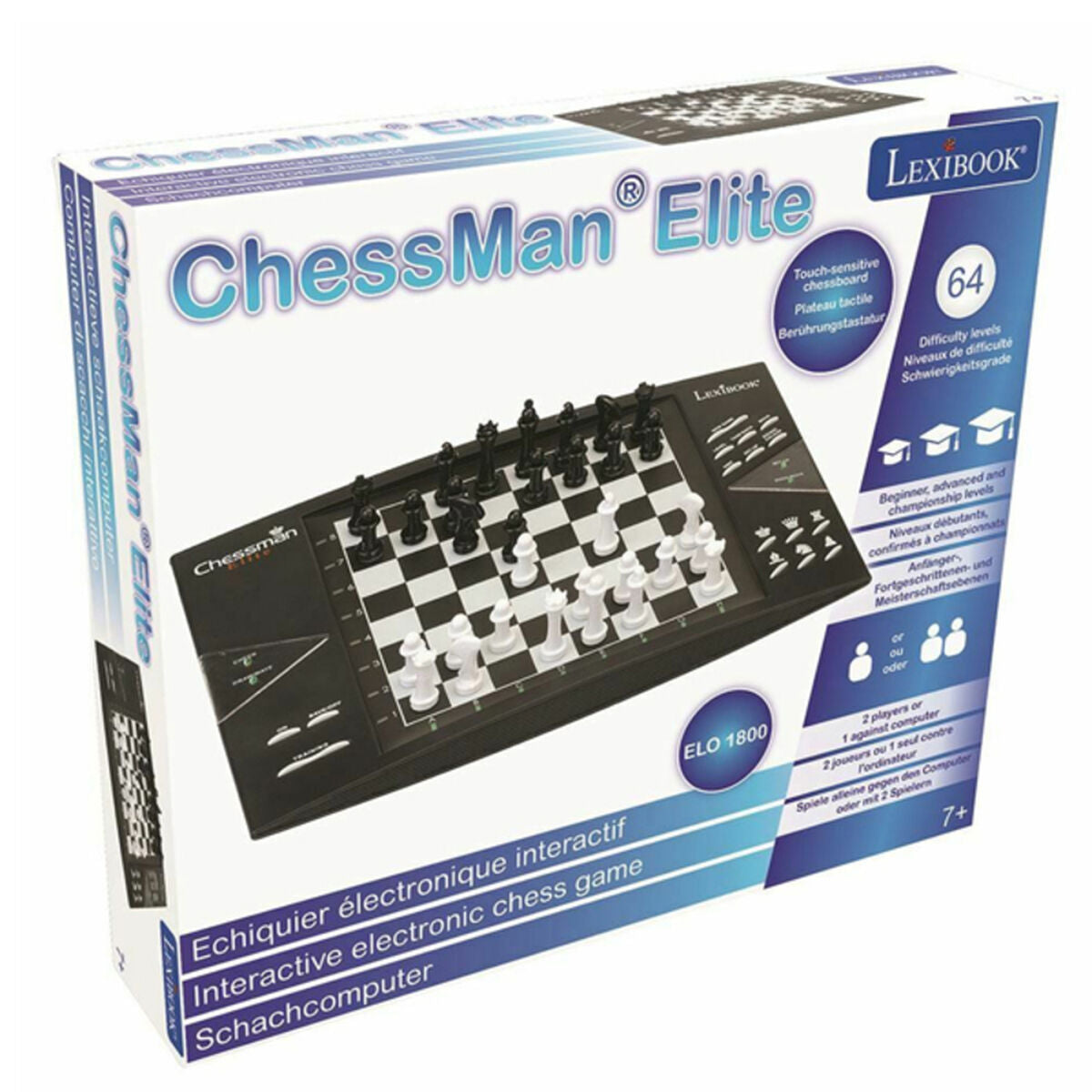 Joc de Masă Chessman Elite Lexibook CG1300 Negru/Alb (Portugués, Francés, Inglés, Español, Italiano) (1 Piese) - Jucarii si jocuri, Jocuri și accesorii