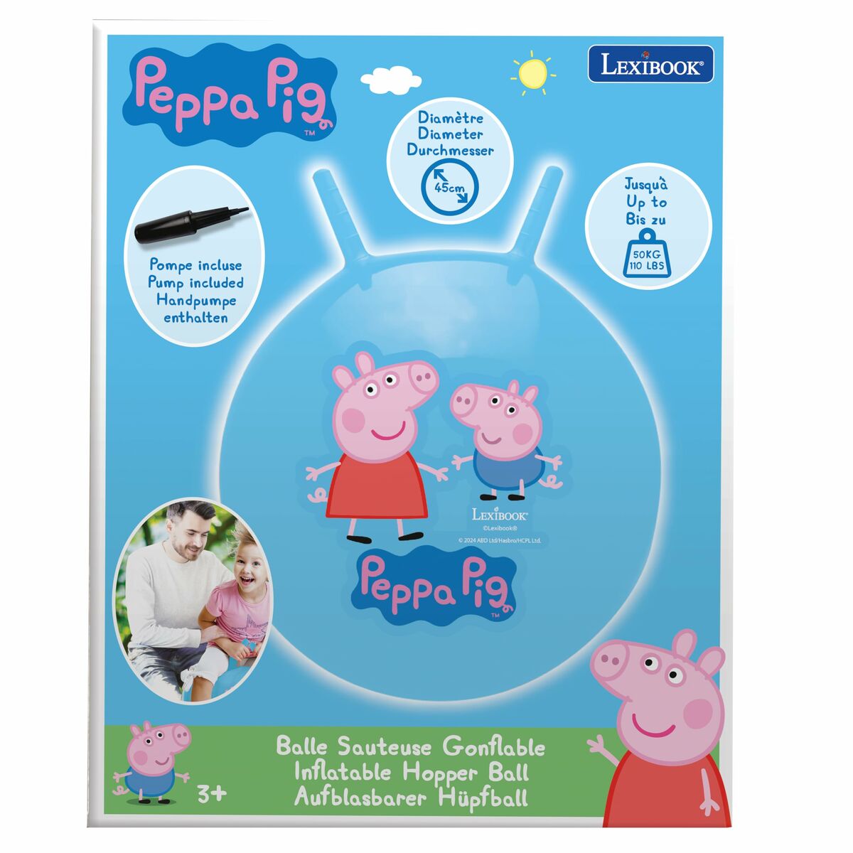 Mingea de sărituri Lexibook Peppa Pig 45 cm - Sport și în aer liber, Sporturi recreative