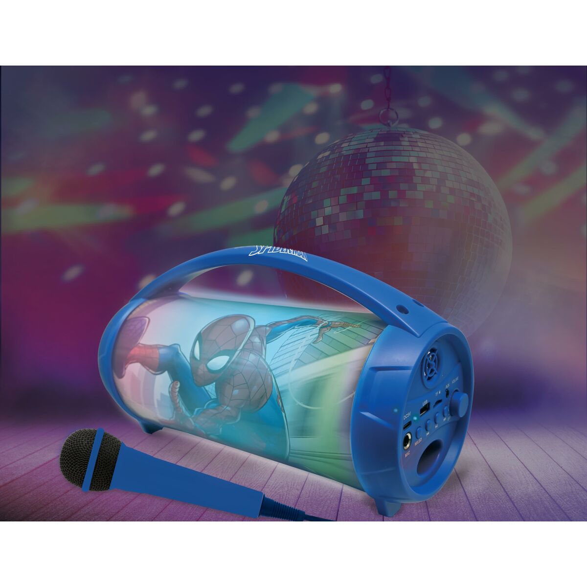 Difuzor Bluetooth cu Microfon Karaoke Lexibook Spider-Man - Jucarii si jocuri, Jucării electronice